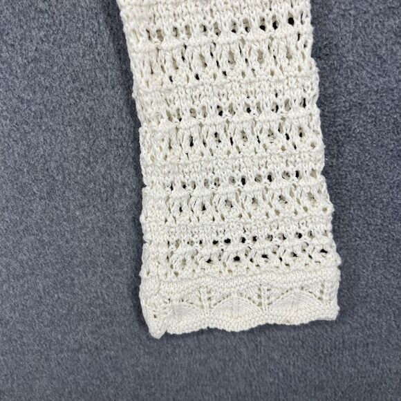 Stradivarius Sweater Womens Small Cropped Crochet Open Knit Bolero Cardigan boho - Picture 16 of 16